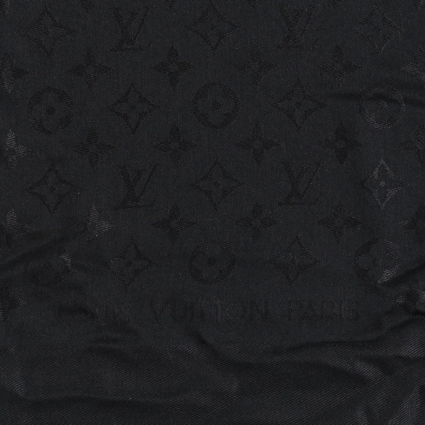 Silk Wool Monogram Shawl Black