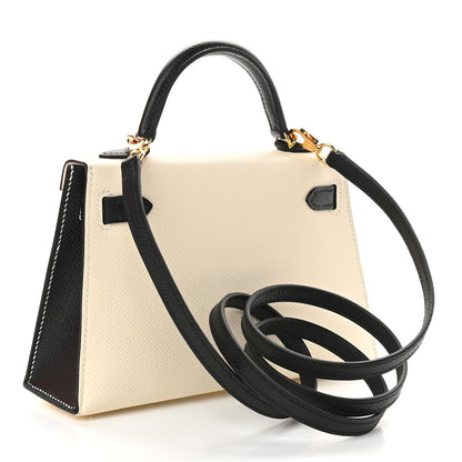Hermes Epsom Horseshoe Mini Kelly Sellier 20 Craie Black 2 of 12