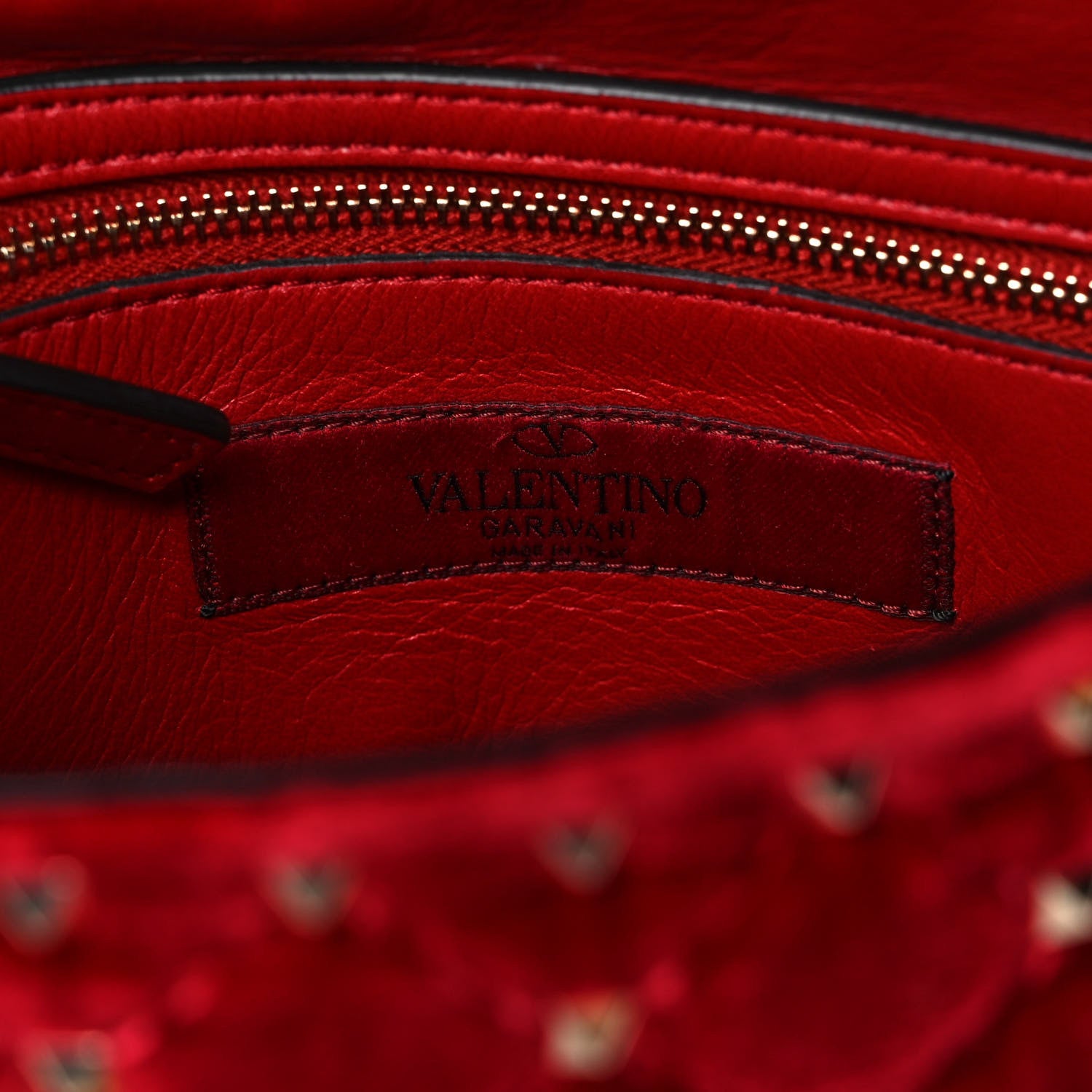 Valentino Garavani Velvet Medium Rockstud Spike Shoulder Bag Rosso Valentino 6 of 11