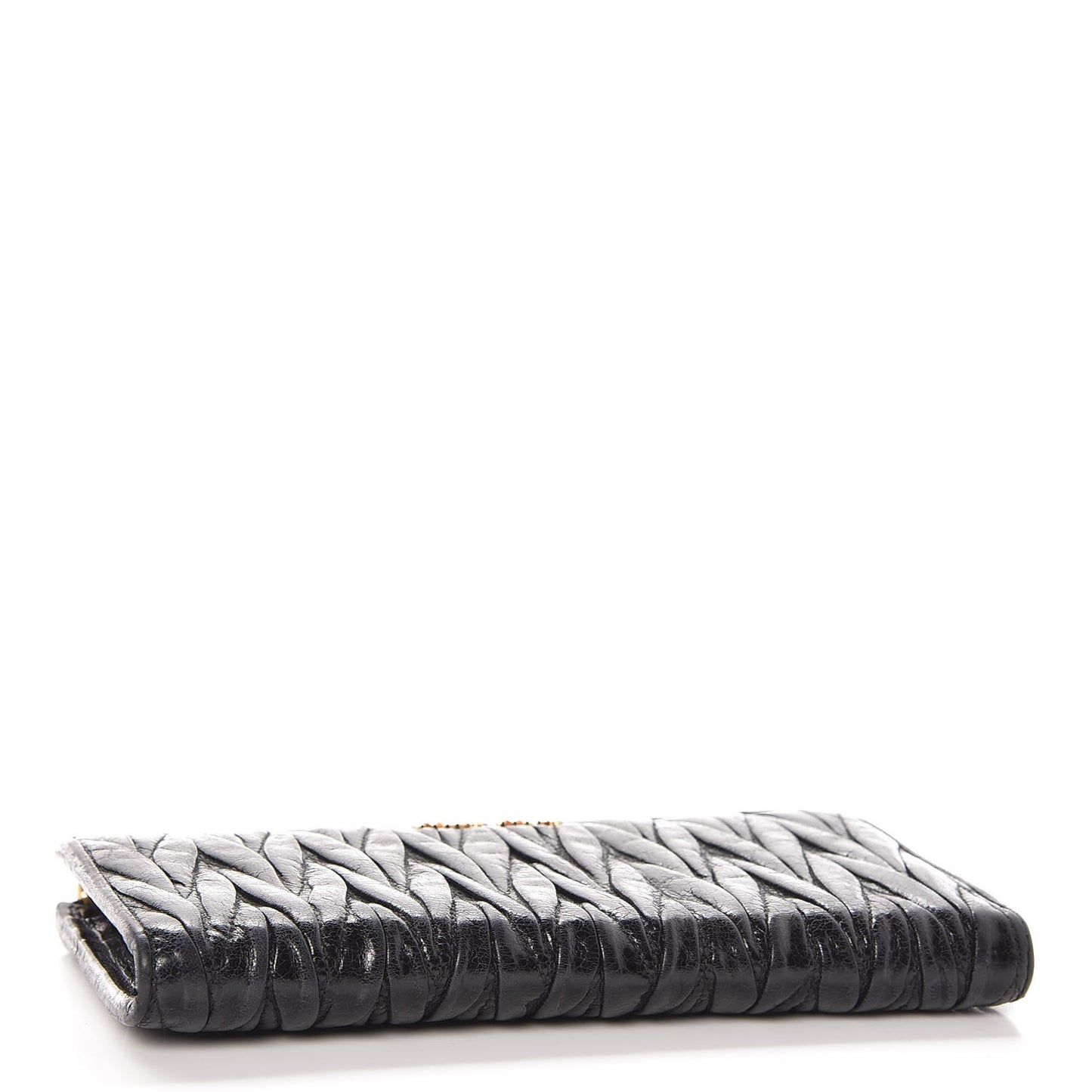 Nappa Matelasse Lux Zip Around Wallet Black