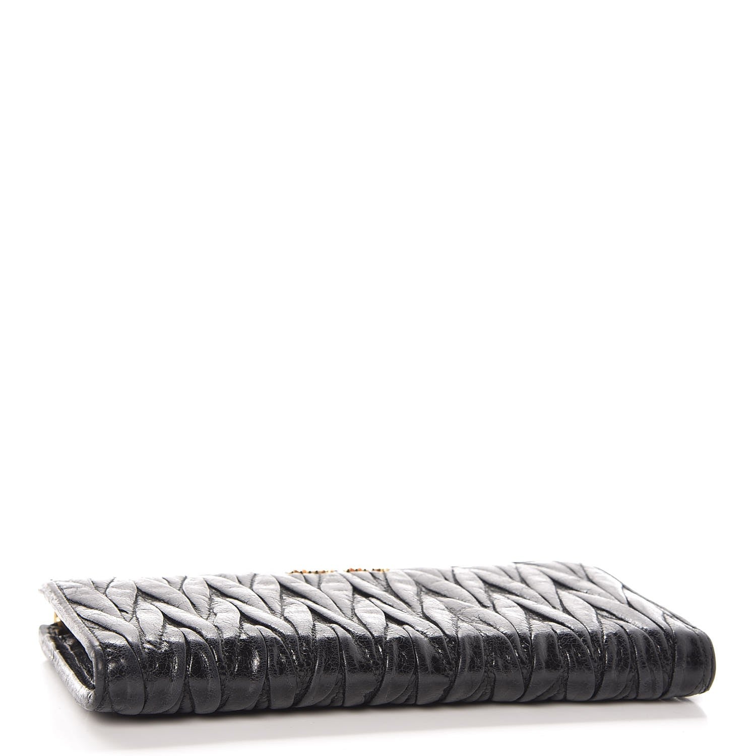 Miu Miu Nappa Matelasse Lux Zip Around Wallet Black 4 of 7
