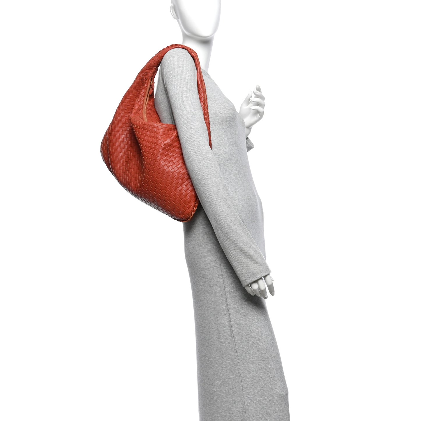 Nappa Intrecciato Large Veneta Hobo Brique