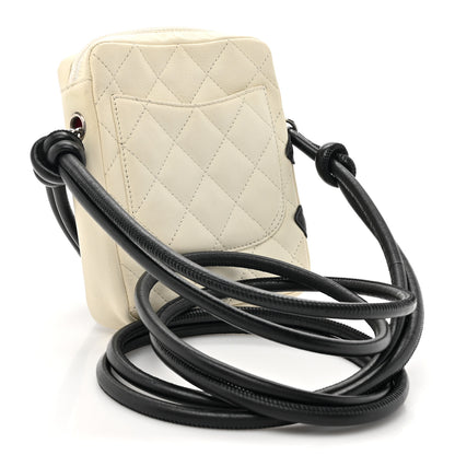Chanel Calfskin Quilted Cambon Small Messenger White Black 3 of 12