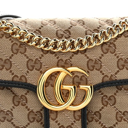 Gucci Monogram Matelasse Diagonal Mini GG Marmont Shoulder Bag Beige Black 8 of 10