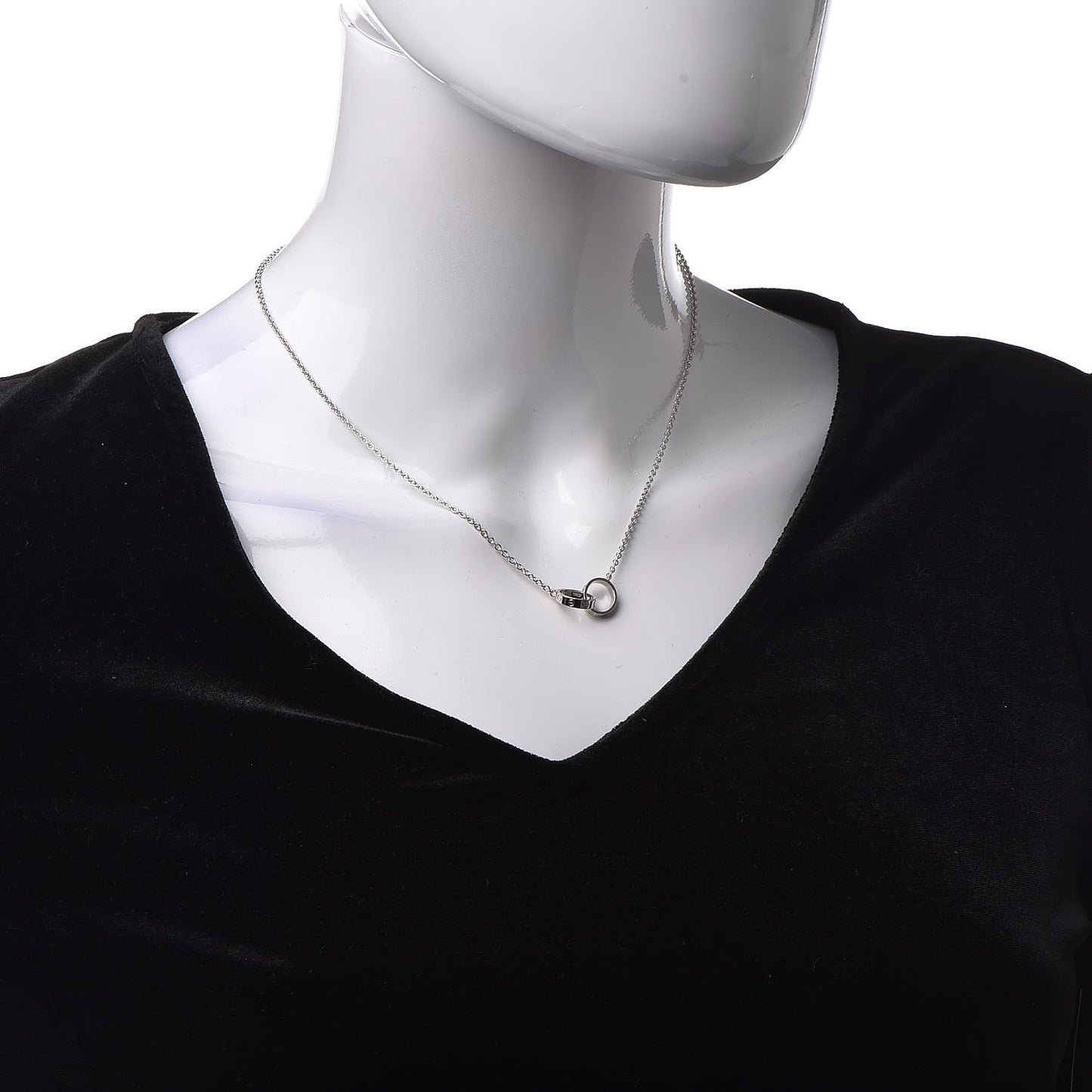 18K White Gold Interlocking LOVE Necklace