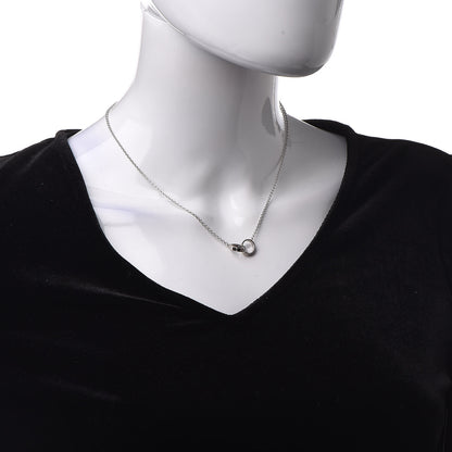 Cartier 18K White Gold Interlocking LOVE Necklace 2 of 8