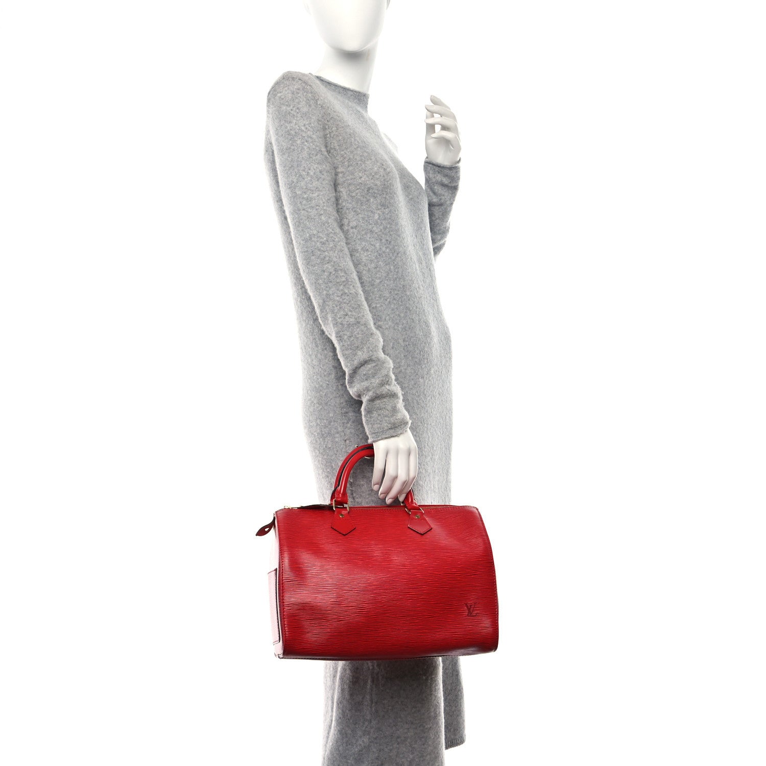 Louis Vuitton Epi Speedy 30 Castillan Red 2 of 10