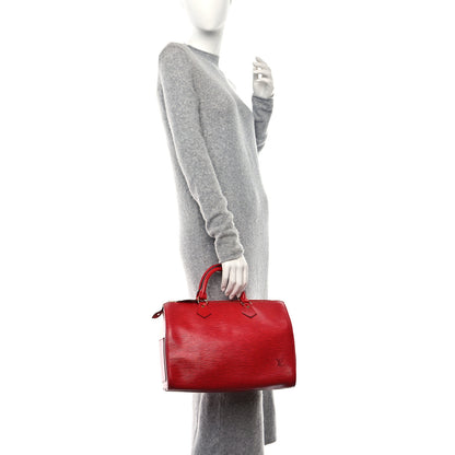 Louis Vuitton Epi Speedy 30 Castillan Red 2 of 10