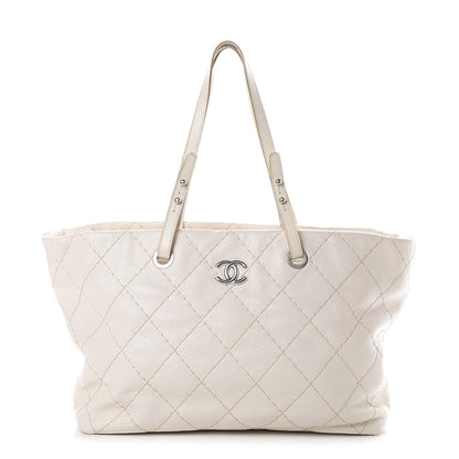 Chanel Glazed Calfskin Large On The Road Tote Ivory 1 of 14