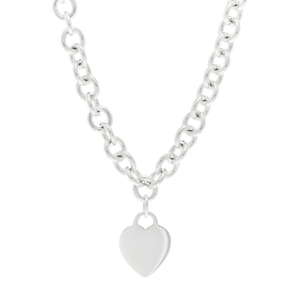 Tiffany Sterling Silver Heart Tag Pendant Necklace 1 of 4