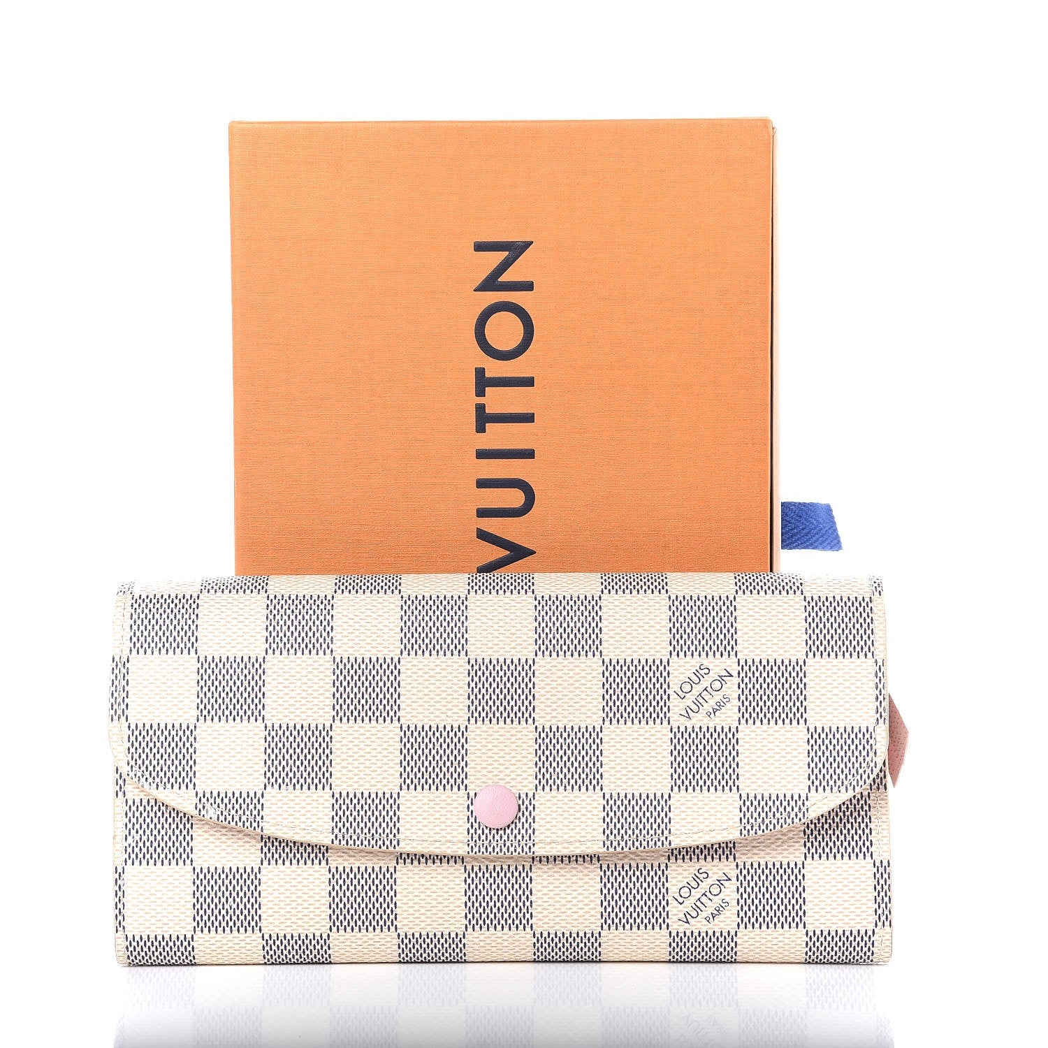 Louis Vuitton Damier Azur Emilie Wallet Rose Ballerine 8 of 8