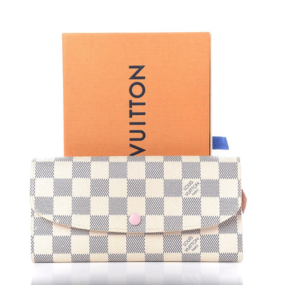 Louis Vuitton Damier Azur Emilie Wallet Rose Ballerine 8 of 8