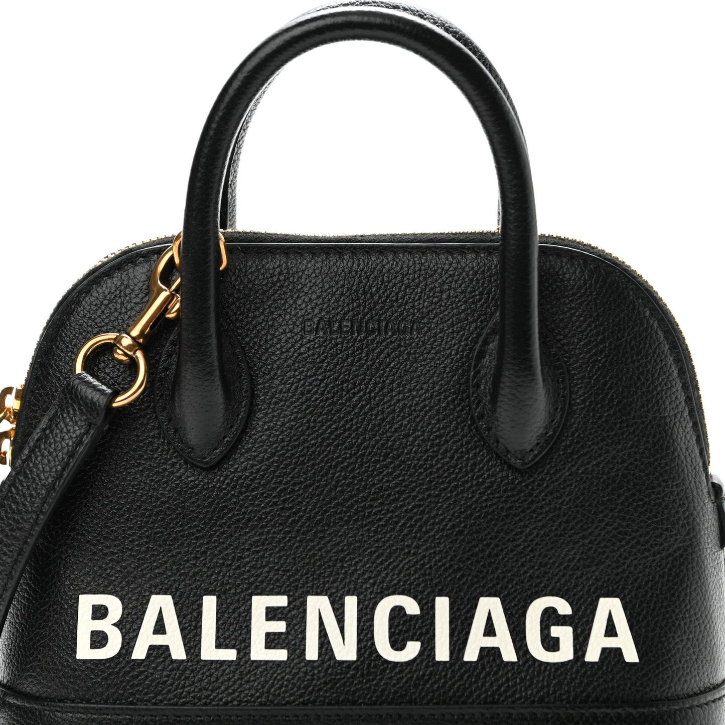 Grained Calfskin XXS Ville Top Handle Bag Black
