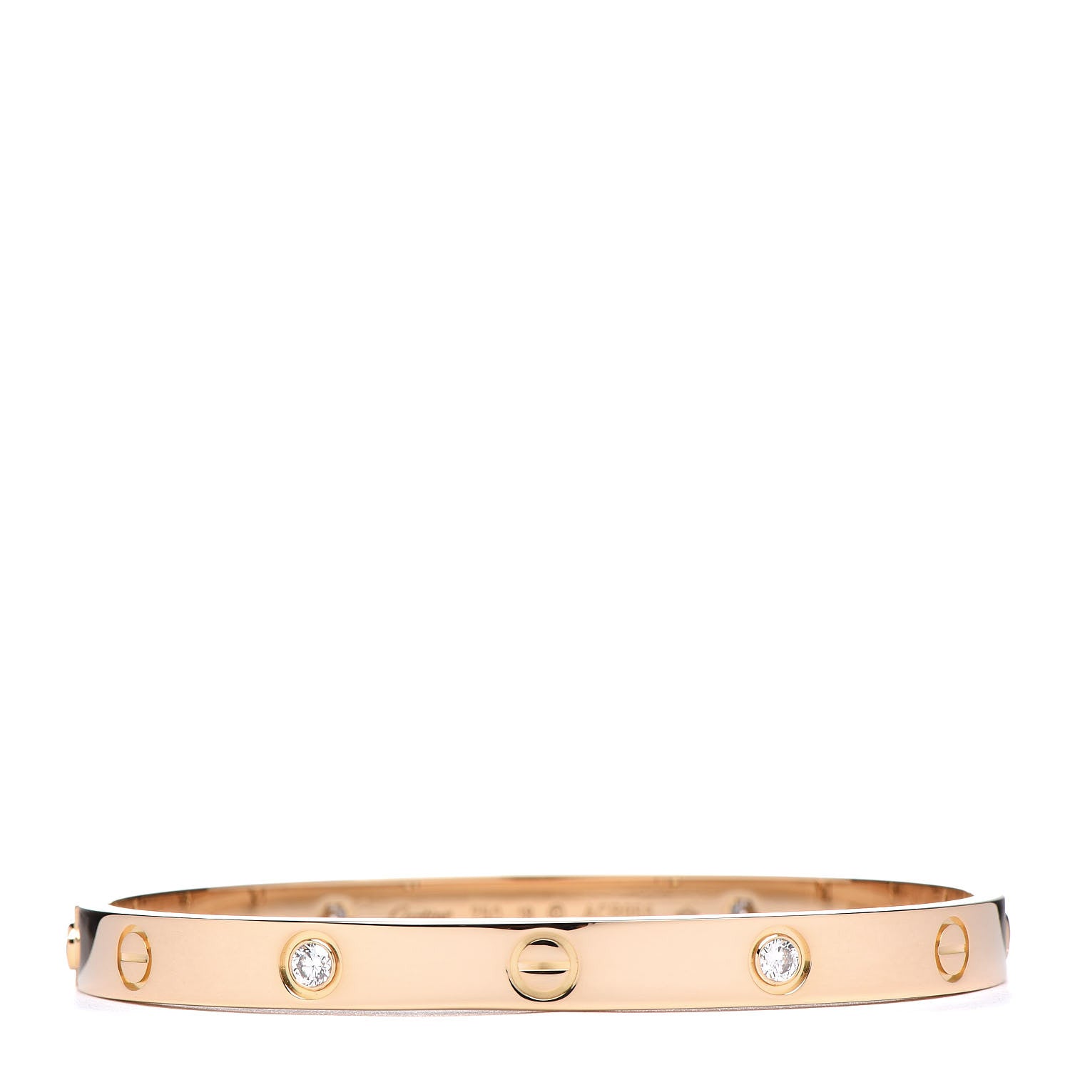 Cartier 18K Yellow Gold 4 Diamond LOVE Bracelet 18 1 of 6