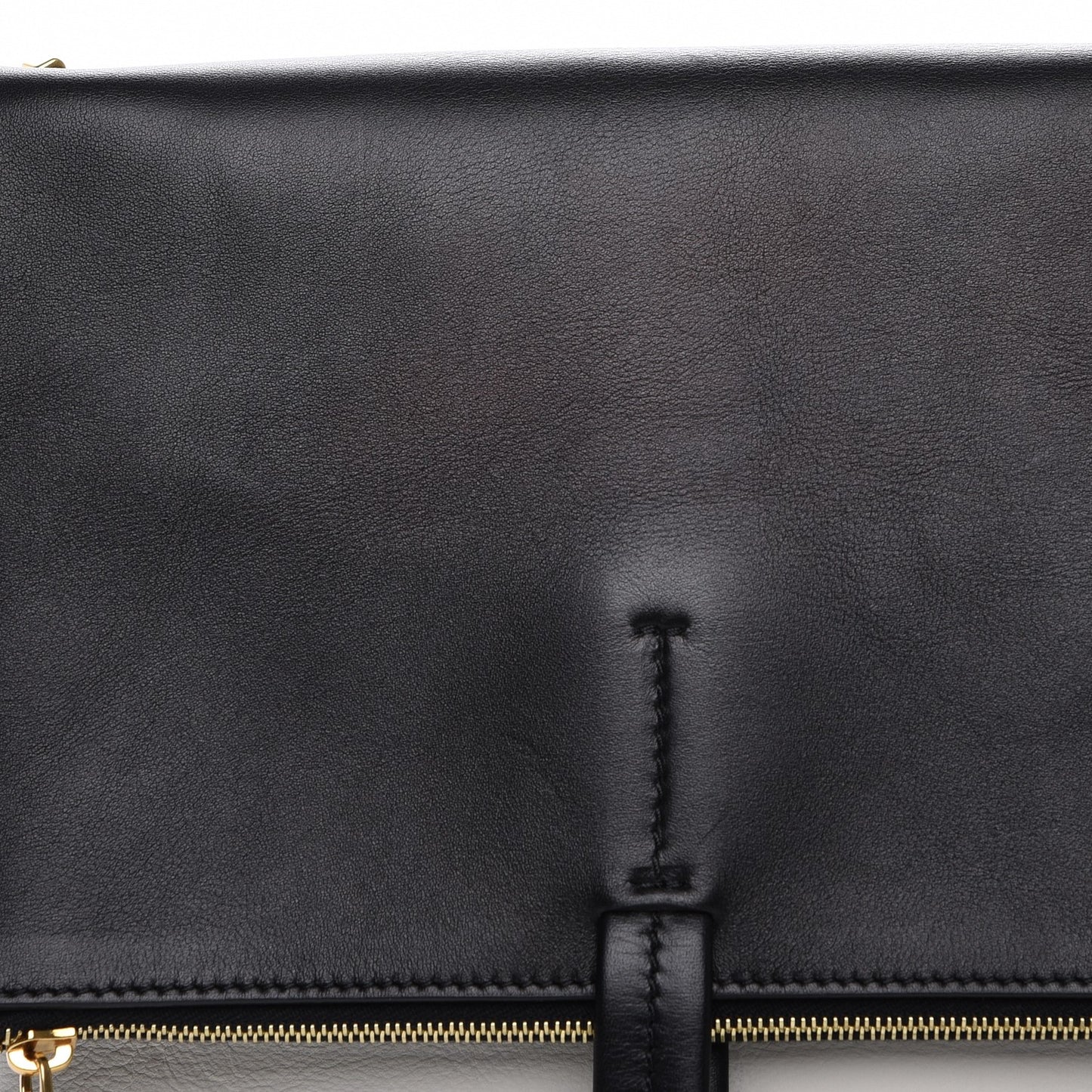 Calfskin Folded Cabas Black White