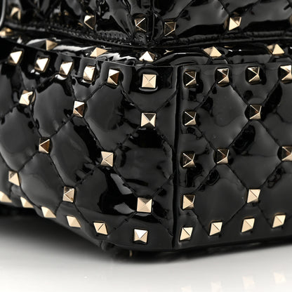 Valentino Garavani Patent Quilted Mini Rockstud Backpack Black 8 of 12