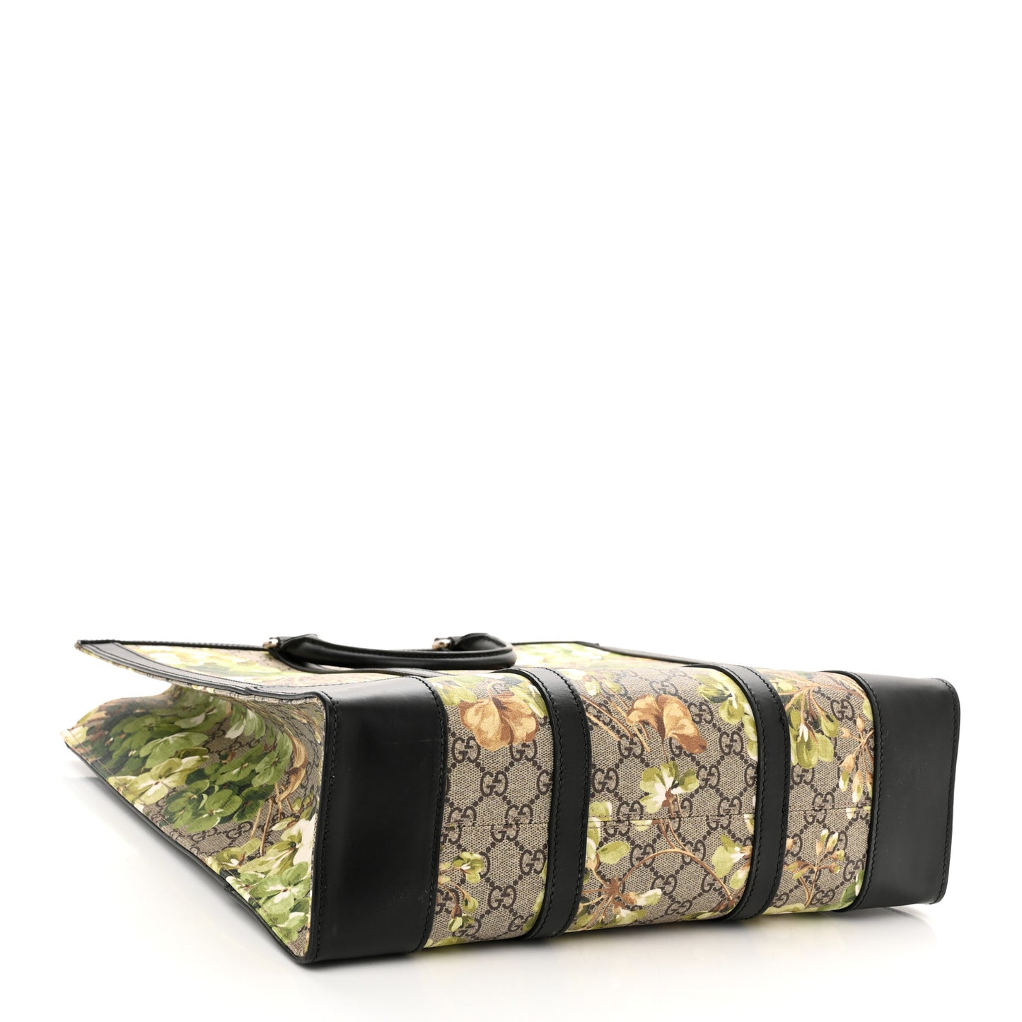 GG Supreme Monogram Blooms Vertical Tote Beige New Military Black