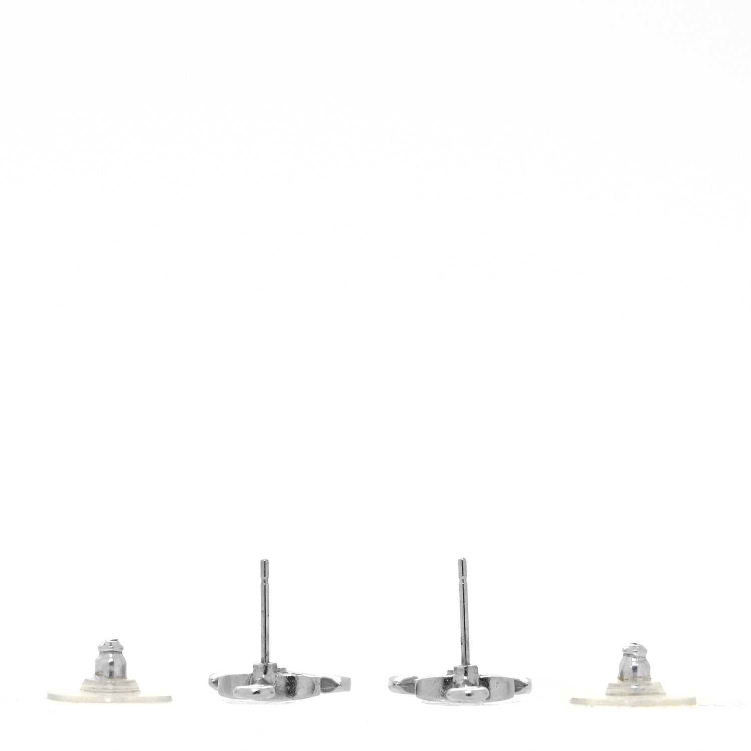 Chanel Metal Anchor CC Earrings Silver 3 of 4