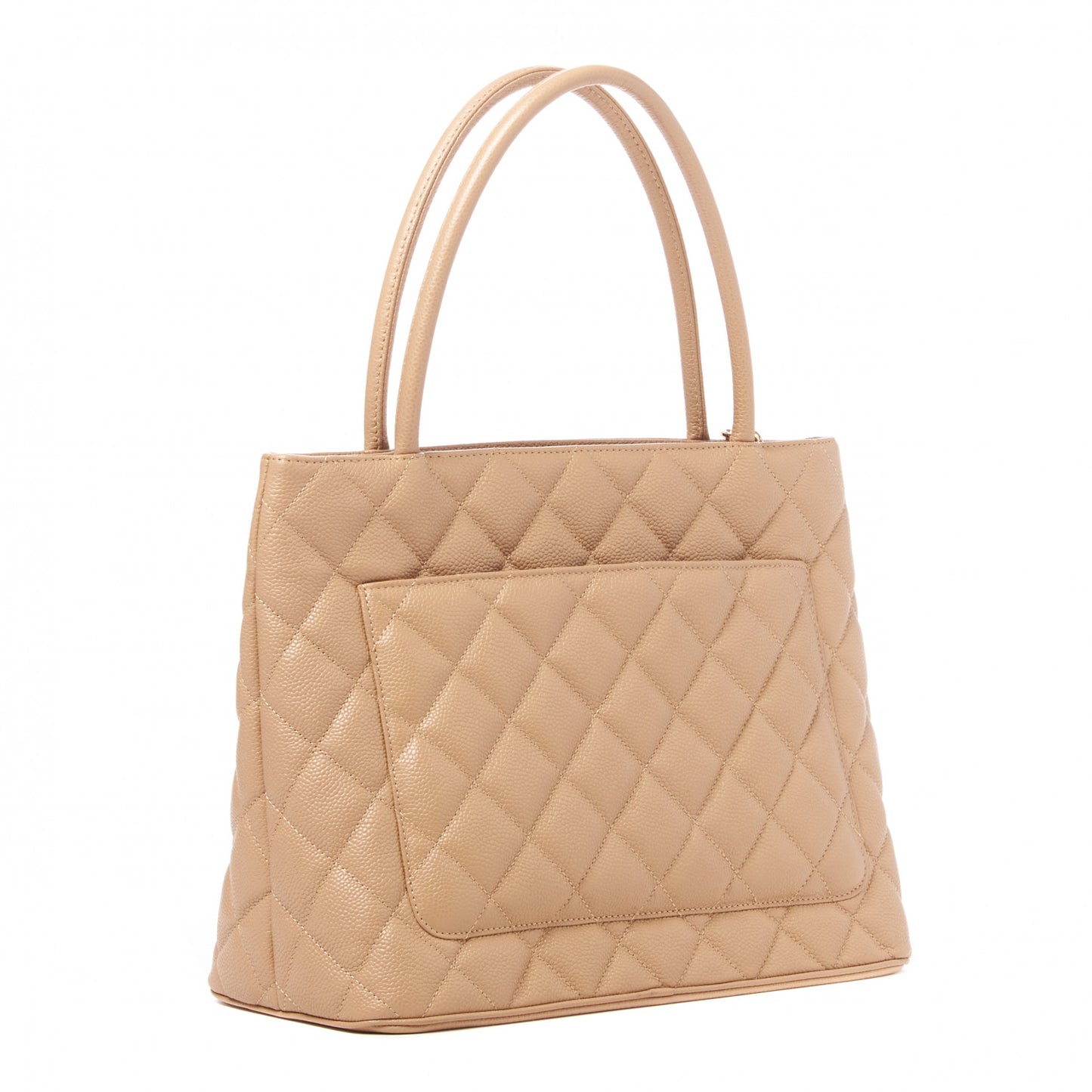 Caviar Quilted Medallion Tote Beige