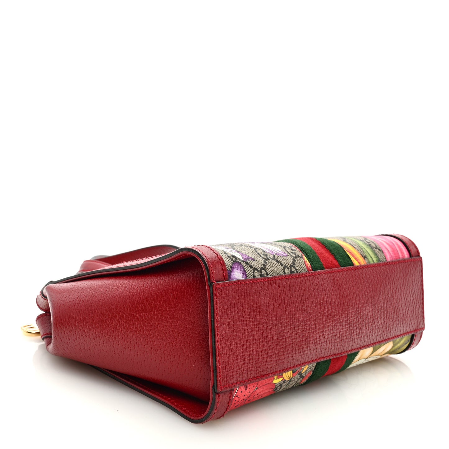 GG Supreme Monogram Flora Web Small Ophidia Tote Bag Red
