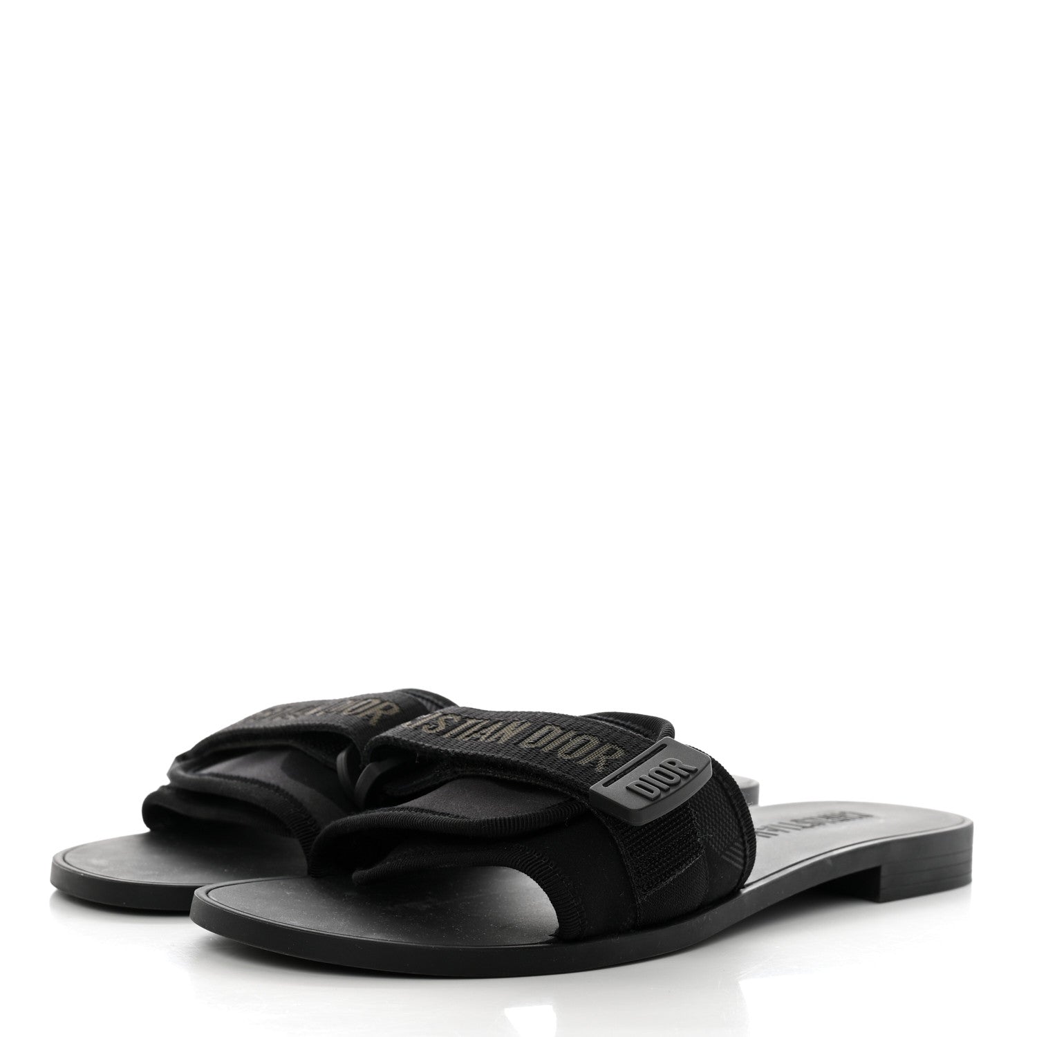 Christian Dior Technical Stretch Fabric Camouflage Dio(r)evolution Slide Sandals 40 Black Military 3 of 9