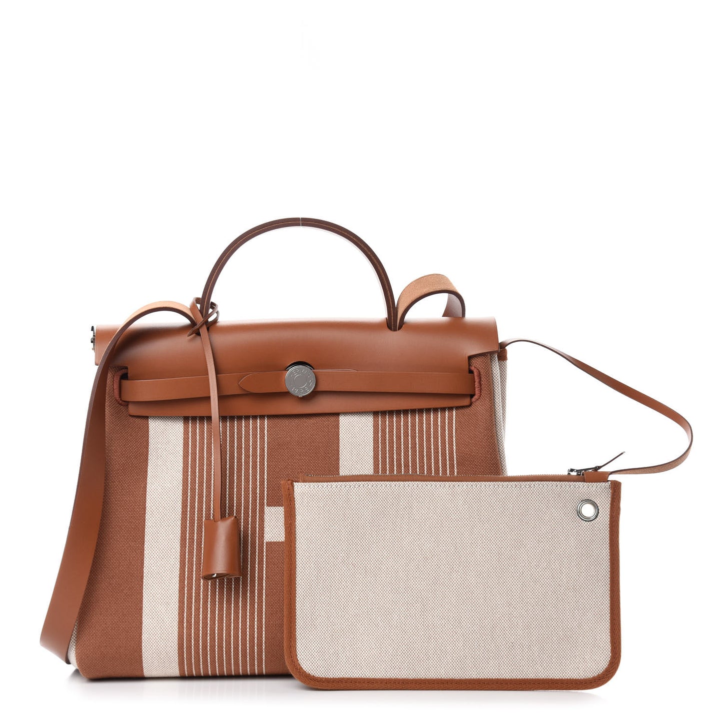 Vache Hunter Toile H Vibration Herbag Zip Retourne 31 PM Fauve Ecru Beige