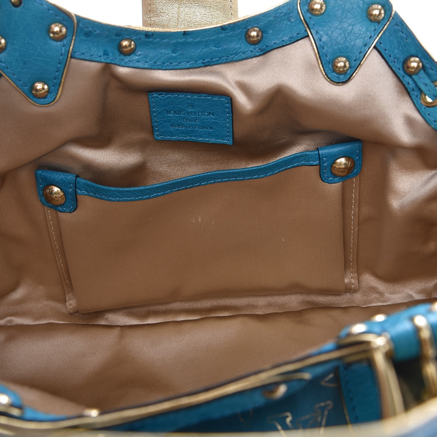 Louis Vuitton Monogram Suede Ostrich Theda GM Turquoise 7 of 7
