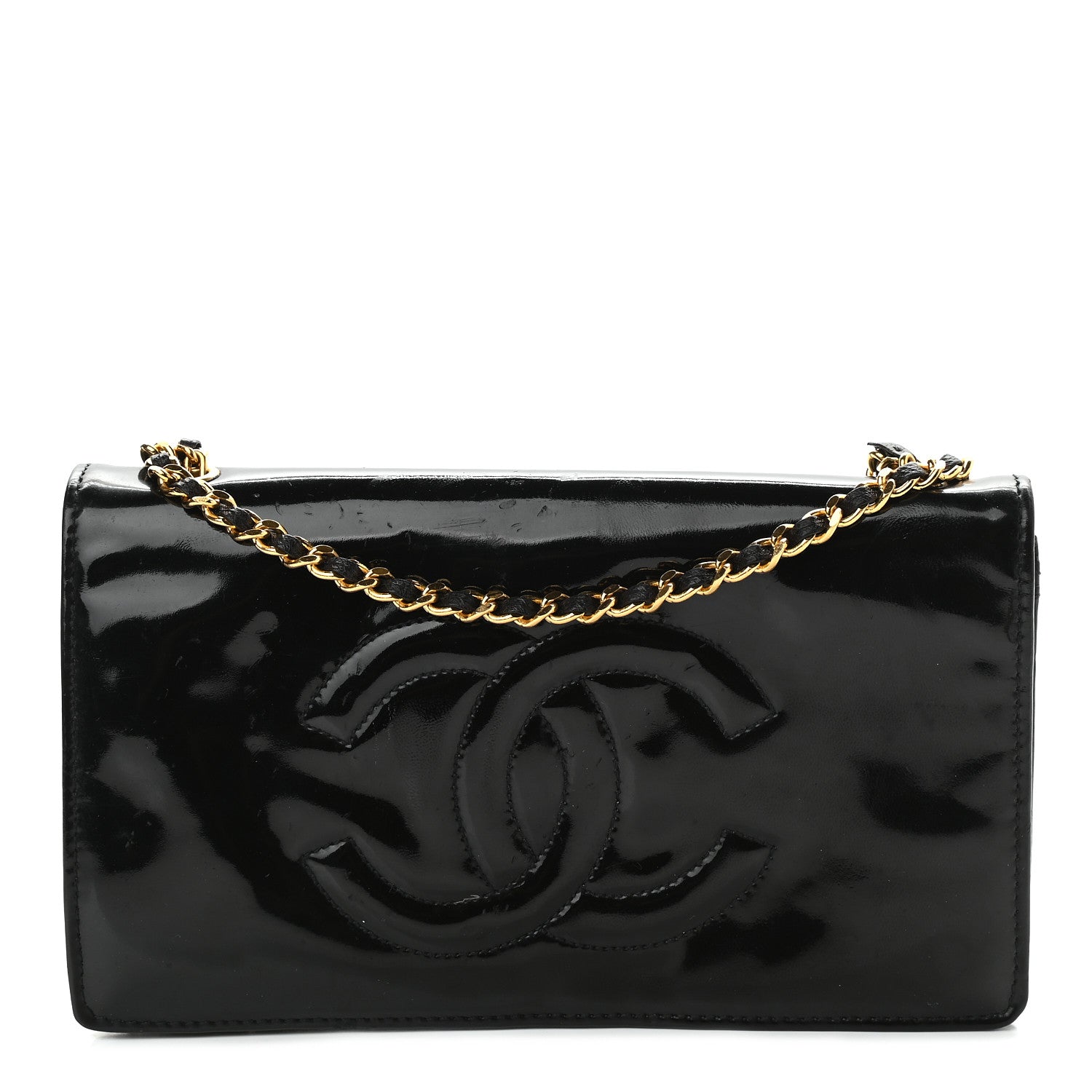 Chanel Patent Timeless CC Wallet On Chain WOC Black 1 of 9