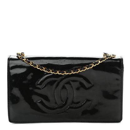 Chanel Patent Timeless CC Wallet On Chain WOC Black 1 of 9