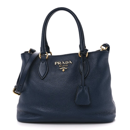 Prada Vitello Phenix Top Handle Bag Baltico 1 of 10