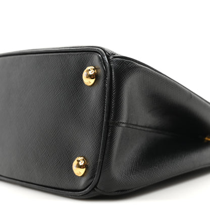 Prada Saffiano Mini Galleria Double Zip Tote Black 9 of 9