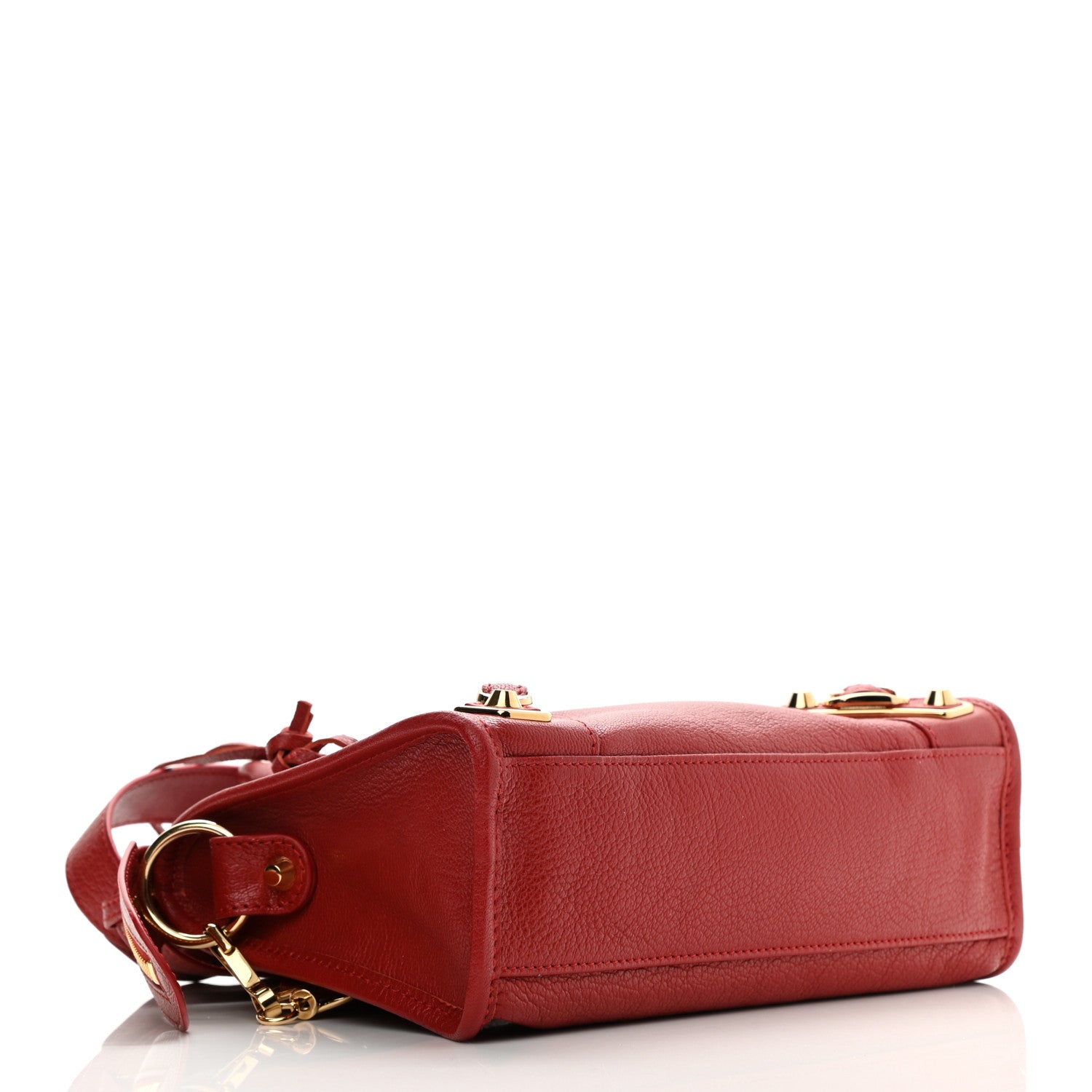 Balenciaga Chevre Gold Metallic Edge Hardware Mini City Rouge Groseille 4 of 10