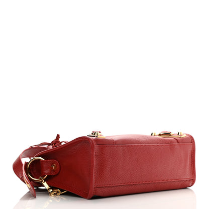Balenciaga Chevre Gold Metallic Edge Hardware Mini City Rouge Groseille 4 of 10