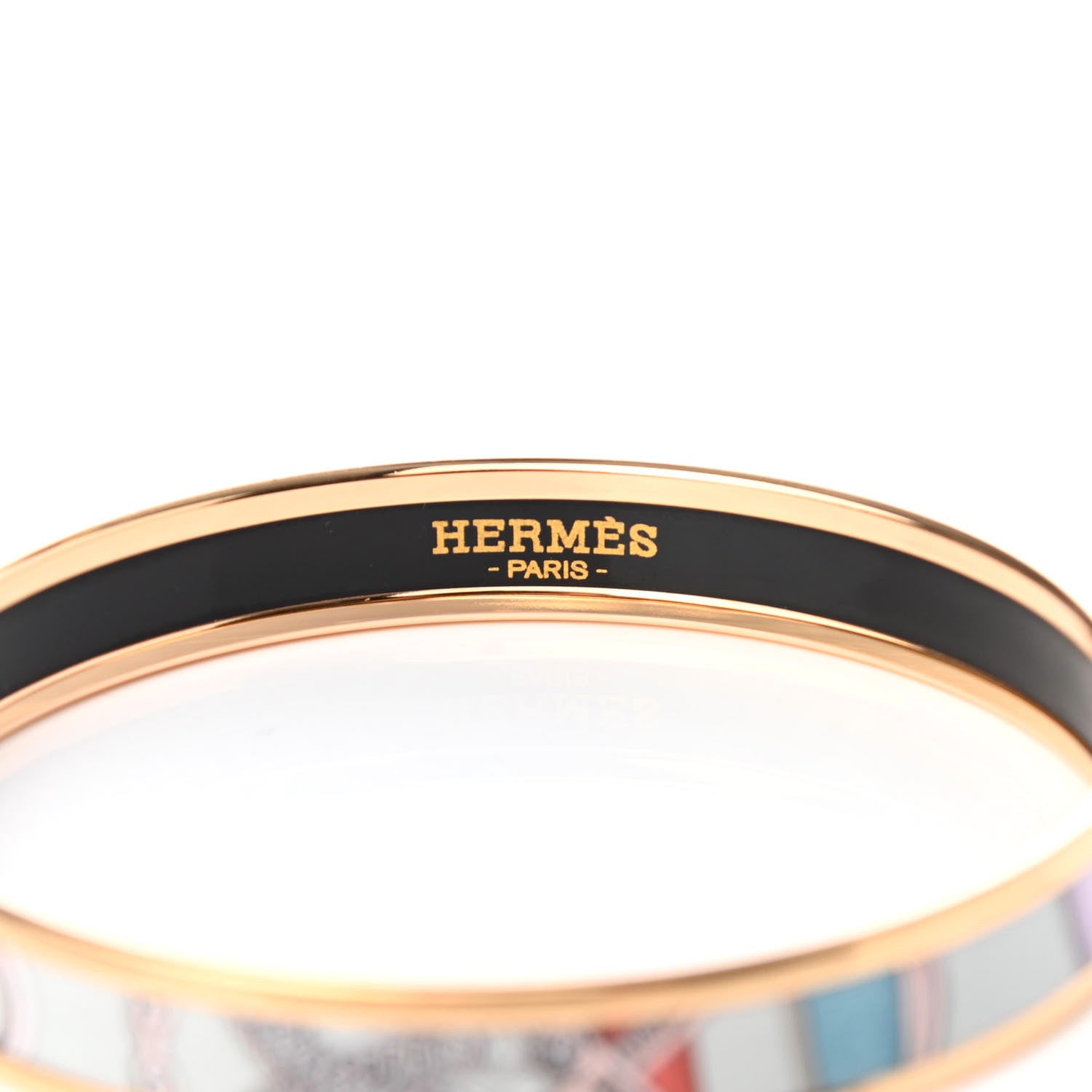 Hermes Enamel Printed Narrow Cavald'Or Bracelet 65 Romantique 4 of 7