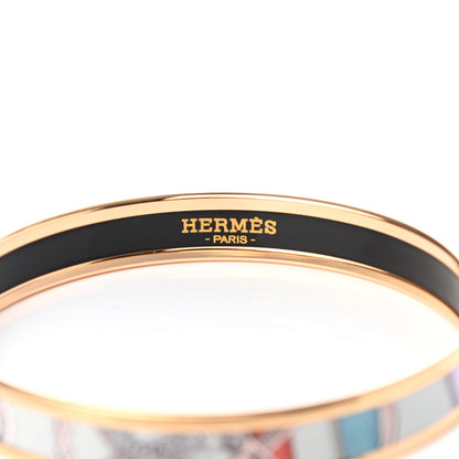 Hermes Enamel Printed Narrow Cavald'Or Bracelet 65 Romantique 4 of 7