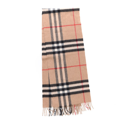 Burberry Cashmere Giant Check Fringe Scarf Camel 3 of 5