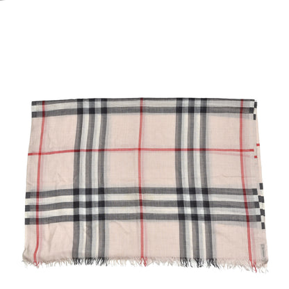 Burberry Wool Silk House Check Lightweight Scarf Stone 3 of 6