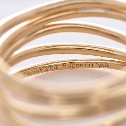 Tiffany 18K Yellow Gold Elsa Peretti 5 Row Wave Ring 50 5.25 3 of 4