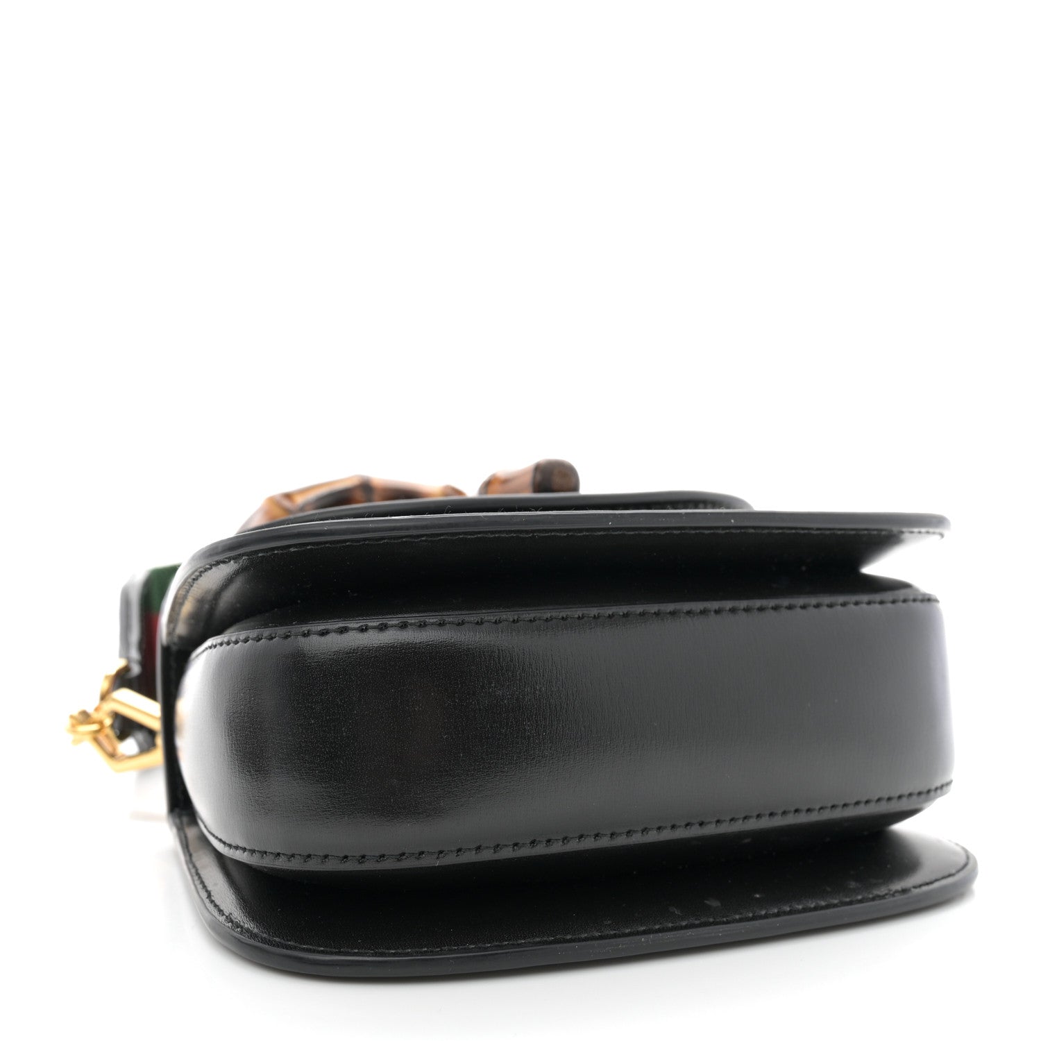 Gucci Boarded Dyana Lux Calfskin Web MIni Bamboo 1947 Top Handle Bag Black 4 of 12