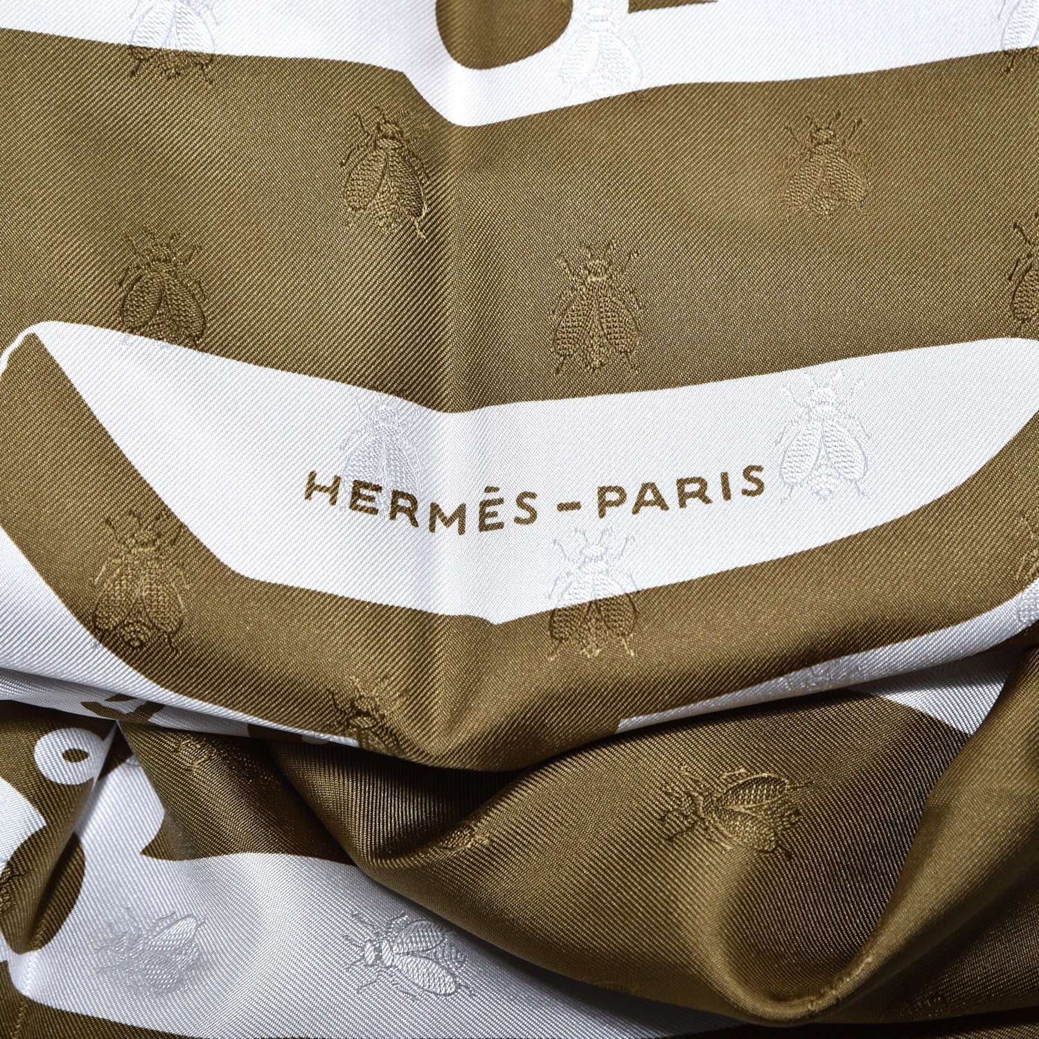 Hermes Silk Brandebourgs Tattoo Scarf 90 Kaki White 4 of 7