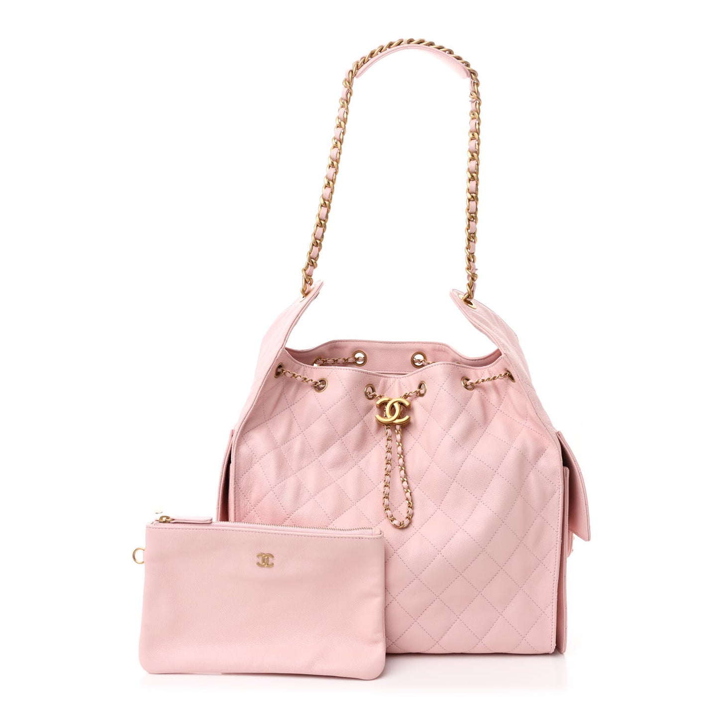 Caviar Quilted Medium Chanel 25 Handbag Light Pink