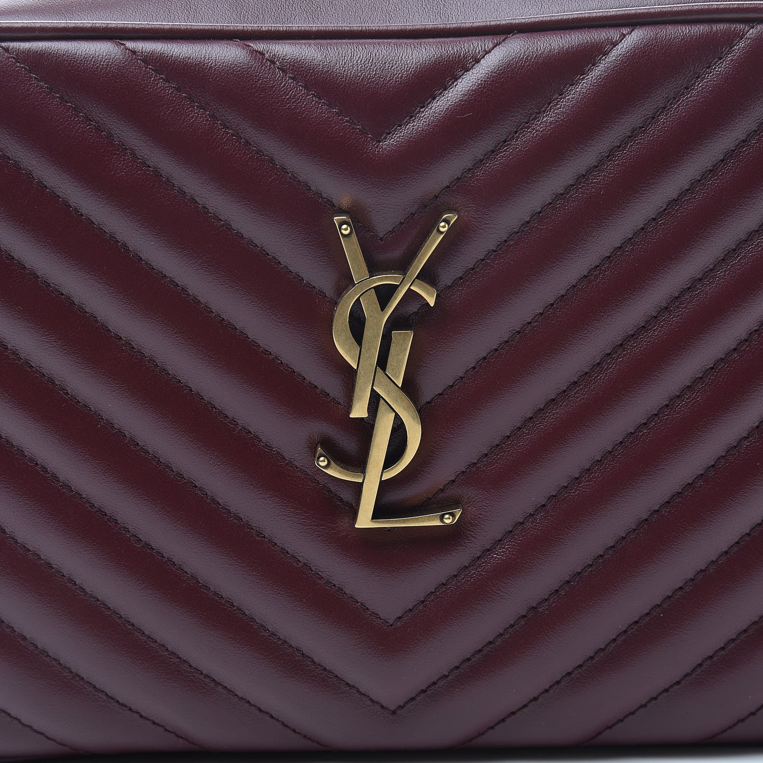 Saint Laurent Calfskin Matelasse Monogram Lou Camera Bag Dark Legion Red 8 of 10