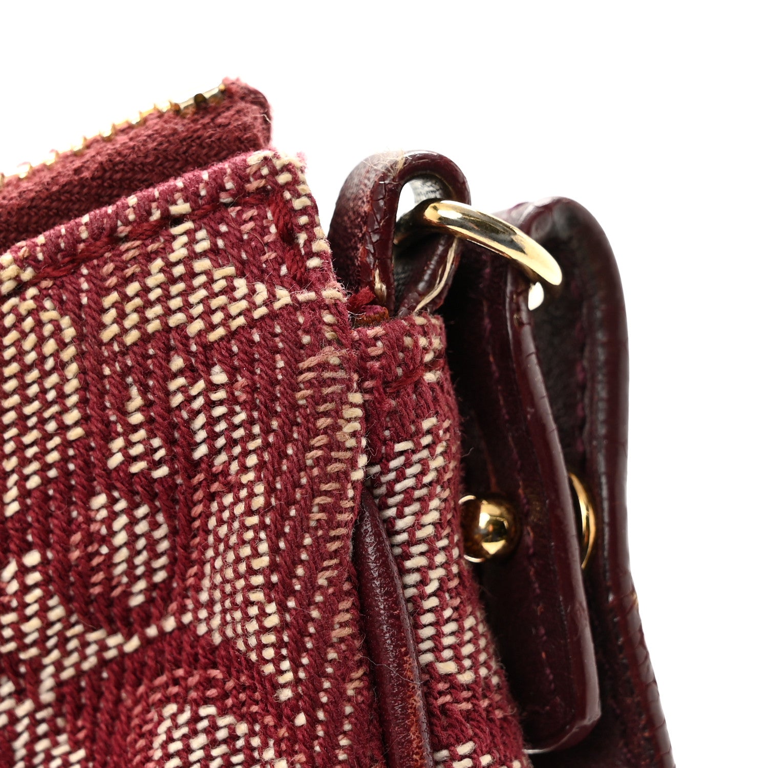 Christian Dior Monogram Mini Saddle Pochette Burgundy 12 of 14