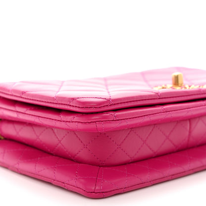Chanel Lambskin Quilted On And On Small Chain Flap Fuchsia 9 of 11