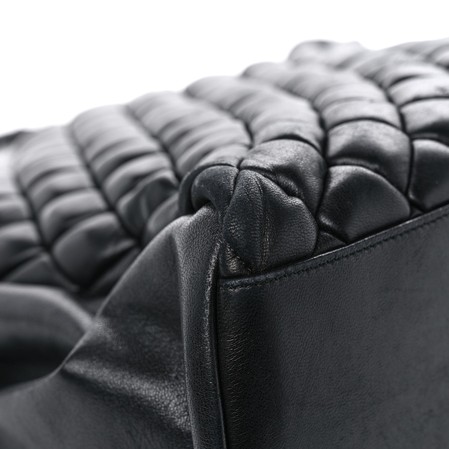 Chanel Lambskin Quilted Medium New Bubble North South Tote Black 12 of 16