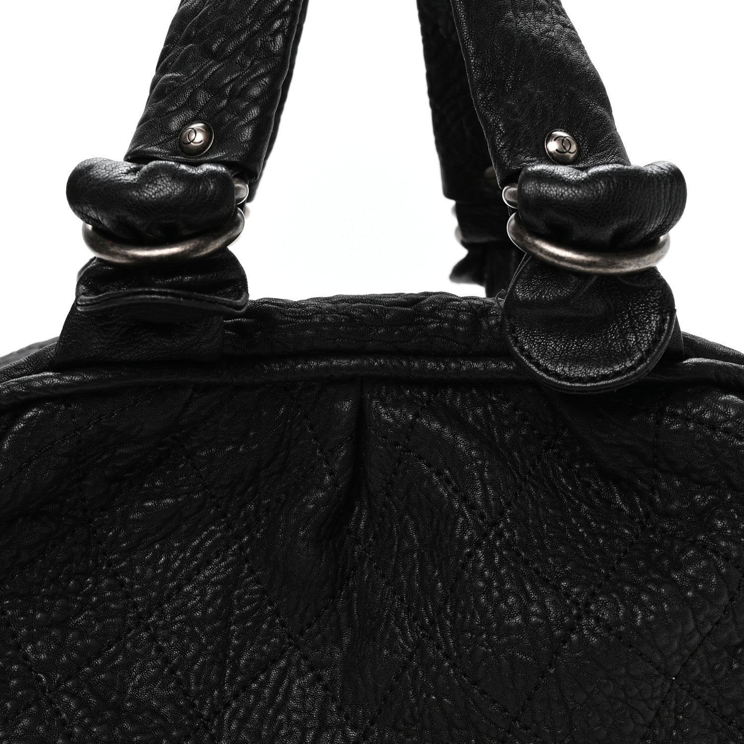 Chanel Distressed Lambskin Le Marais Bowler Black 8 of 11