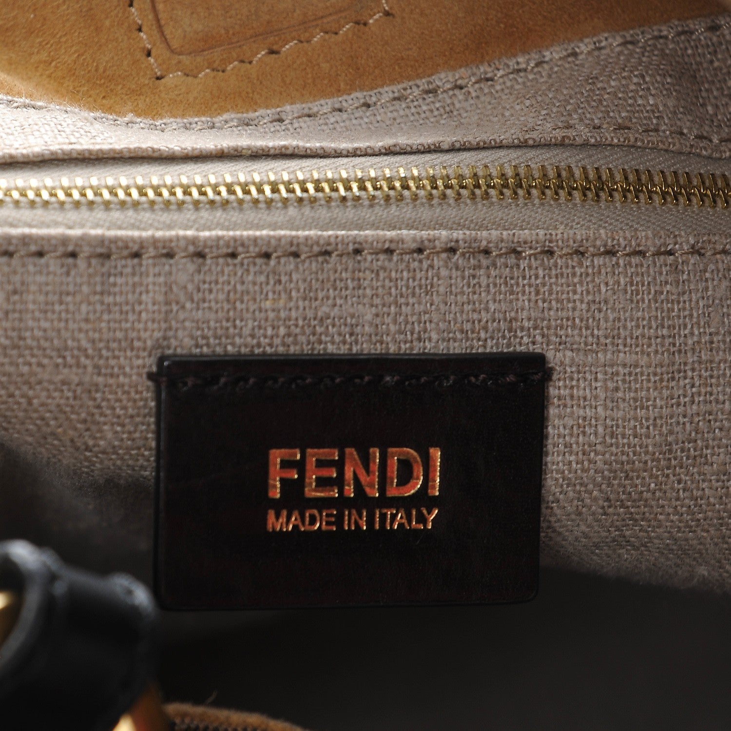 Fendi Pequin Cuoio Vegetale Large Hobo Tobacco Rosso Black 6 of 7