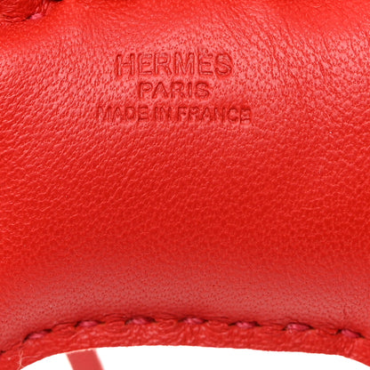Hermes Milo Lambskin Grigri Rodeo Horse Bag Charm PM Rouge Rose Indien Jaipur Feu 3 of 4