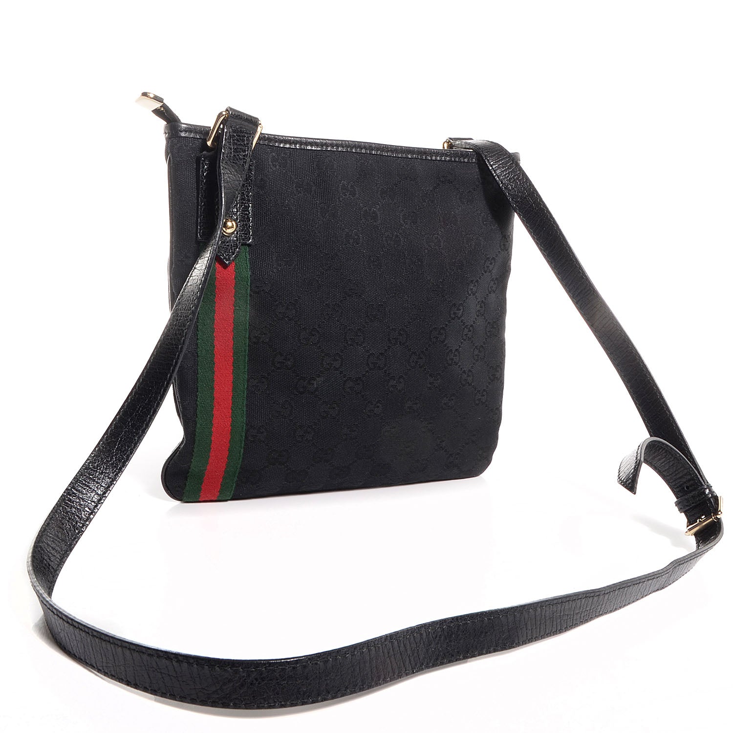 Gucci Monogram Web Jolicoeur Charms Messenger Bag Black 3 of 7