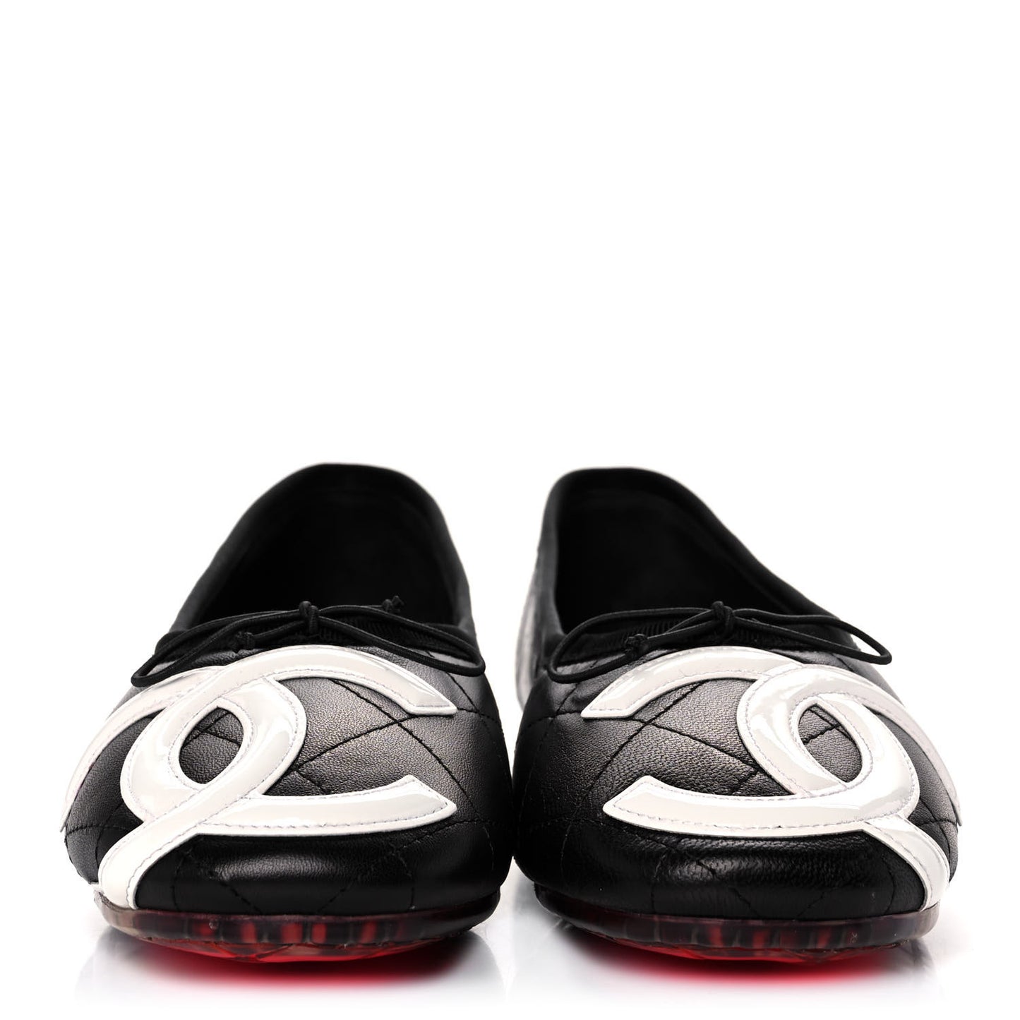 Lambskin Cambon Quilted Ballerina Flats 37 Black